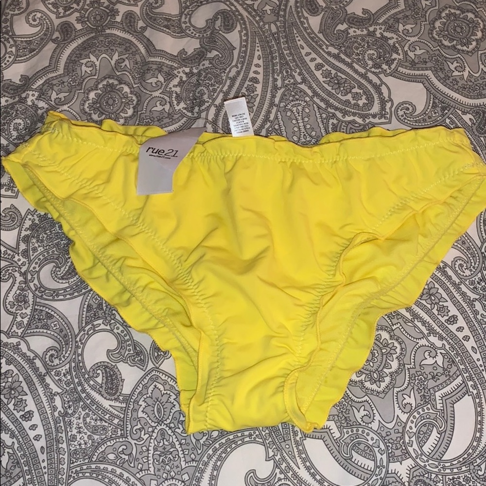 Yellow ruffled Bikini bottoms